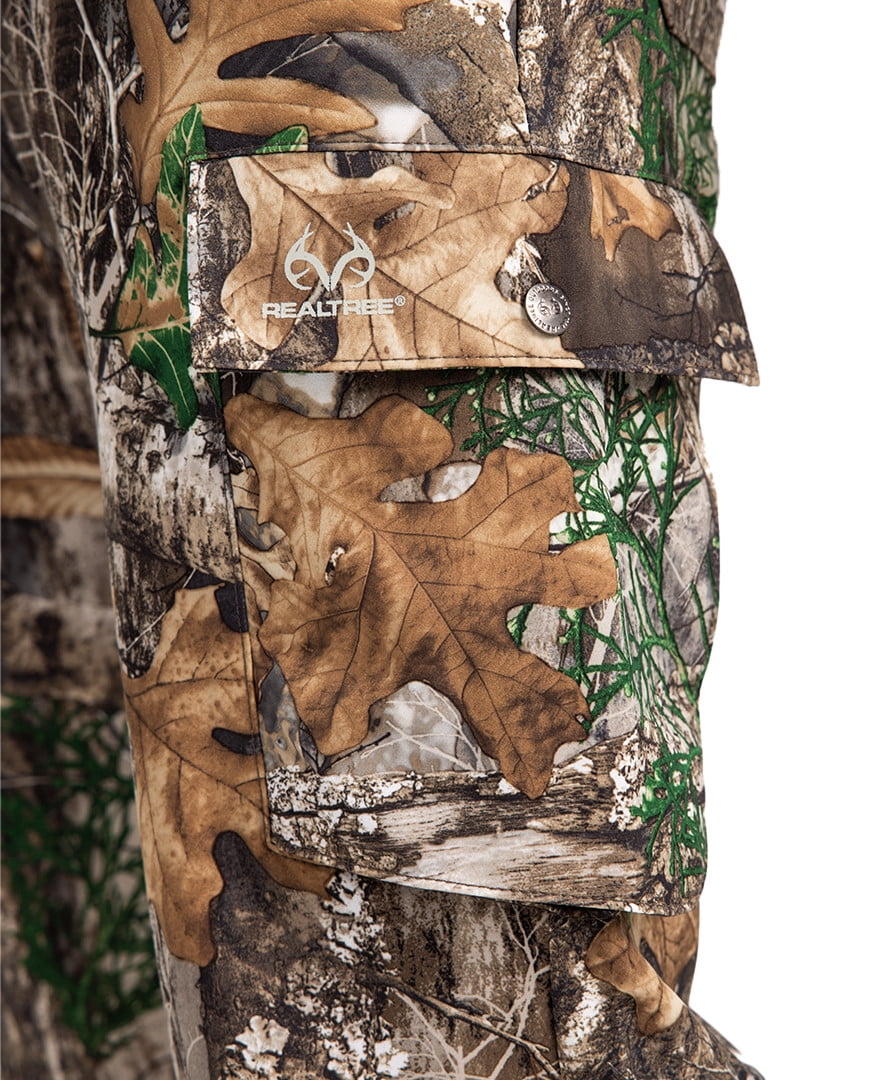 Realtree Men's All-Season Hunting Cargo Pants – EDGE Camo, Stretch Fabric, 6 Pockets, Sizes S–5XL