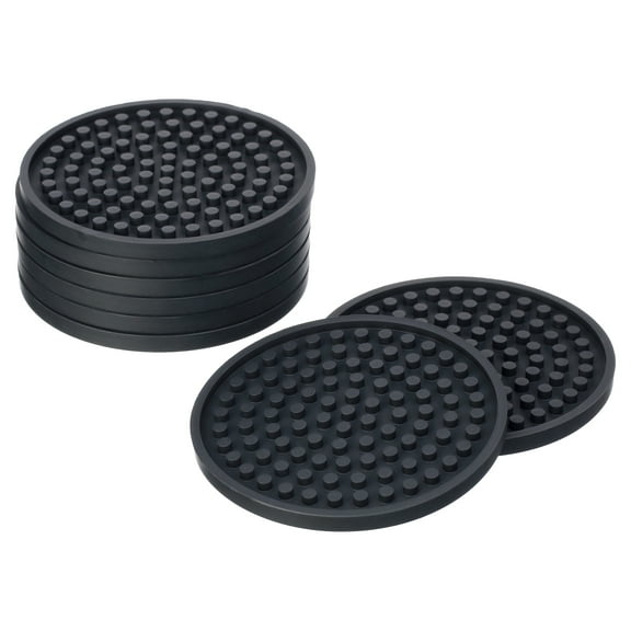 Better Kitchen Products 8 Piece Silicone Coaster Set, Black