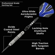 Viper Cold Steel 80% Tungsten Professional Steel Tip Dart Set, 24 Grams