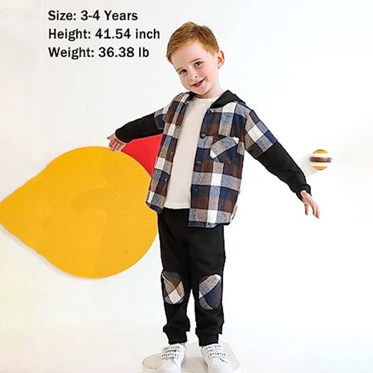 Younger Tree Toddler Boy Plaid Hoodie Shirt & Pants Set photo 2
