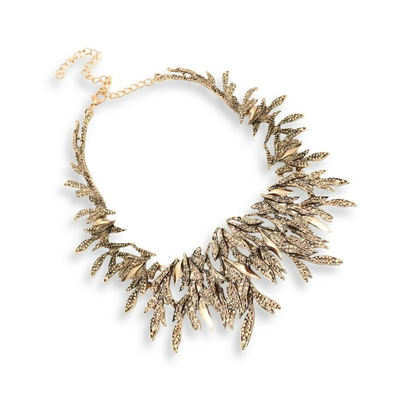 SOHI Gold-Toned Gold-Plated Stone Statement Necklace