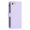 thumbnail image 6 of Zipper Wallet Case for iPhone 7 / iPhone 8 / iPhone SE 2022 & 2020 Wrist Hand Strap PU Leather Flip Case, Credit Card Slots Kickstand Magnetic Clasp TPU Shell Shockproof Cover for Women Men, Purple, 6 of 9