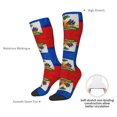 thumbnail image 5 of Women's Knee High Socks Haitian Flag Thermal Soft Knee Long Socks, 5 of 7