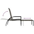 thumbnail image 5 of vidaXL Chaise Longue avec Repose-Pieds en Rotin Gris, 5 of 5