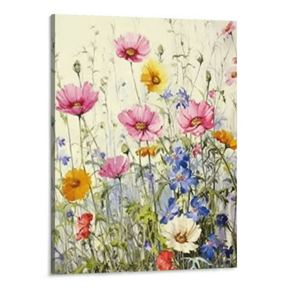 Shiartex  Watercolor Flower Canvas Wall Art Floral Picture Wall Decor Colorful Flowers Painting Print Bathroom Bedroom Decor (16x20 Inch Flower)