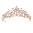 thumbnail image 1 of Disfraz de princesa Tiara Acculess de cristal rosa para niños de 5 a 16 años, 1 of 7