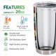 thumbnail image 4 of Taza de viaje Oasisdream, vaso de acero inoxidable, 600 ml, con tapa, 4 of 6