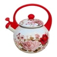 thumbnail image 1 of Tetera de esmalte con diseño floral, resistente jarra para agua y zumo, cafetera, olla china para hervir agua para la oficina, la cocina, el té y, 1 of 8
