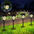 thumbnail image 1 of 6 Pack Color Changing Solar Lights Outdoor Garden Decor,Auto ON/Off Solar Pathway Lights Outdoor Waterproof, Warm-Light, 1 of 5