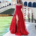 thumbnail image 1 of Élégante Robe Longue Maxi Sans Bretelles pour Femmes en Dentelle Florale Ajourée, Banquet, Vestido, Soirée, Formelle, Fête, Bal, Robe de Bal, Robes Rouges, 1 of 5