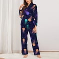 thumbnail image 2 of Lsque Sea Jellyfish Pattern Long Sleeve Pajama Set for Women - Soft 2-Piece Sleepwear and Loungewear Set with Pockets, Comfy Nightwear-Small, 2 of 7