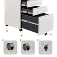 thumbnail image 2 of JAORD White 3-Drawer Metal Mobile Filing Cabinet, Lockable, Legal/Letter Size，Fully Assembled, 2 of 7