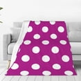 thumbnail image 1 of Fotbe Purlpe And White Polka Dot Manta de Franela Acolchonada con Estampado, Súper Suave y Esponjosa, Extra Grande para Sofá, Cama, Uso Todo el Año-60"x50", 1 of 7