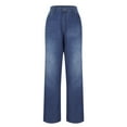 thumbnail image 4 of YYUIJK Women Wide Leg Jeans Low Waist Baggy Jeans Loose Boyfriends Trousers Denim Pants Y2K 90s Streetwear Blue XL, 4 of 7
