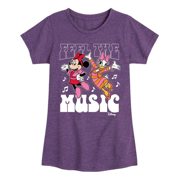 Disney - Mickey & Friends - Daisy Dances with Minnie - Feel the Music - Toddler And Youth Girls Short Sleeve Graphic T-Shirt