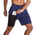 thumbnail image 1 of EIMELI Mens Swim Fitness Shorts Trunks with Compression Liner 2 in 1 Beach Swimming Trunks Quick Dry Swim Shorts with Zipper Pockets Fitness Quick Dry Pants, 1 of 6