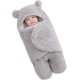 thumbnail image 2 of Manta de Felpa para bebé, para recién Nacidos, Linda Manta de recepción, Suave con Capucha, Saco de Dormir para niñas de 0 a 6 Meses, Color Gris, 2 of 3