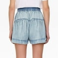 thumbnail image 3 of Women's Summer Casual Elastic Waist Frilled Denim Shorts with Pockets - Lightweight & Comfortable, 3 of 5