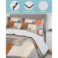 thumbnail image 4 of Quilts Queen Size, Burnt Orange Grey Soft Comforter Bedding Set for Bed, Oil Painting Modern Abstract Art Lightweight Quilted Bedspread with Pillow Cover(2 Pieces) for All Season, 90x96 Inch, 4 of 6