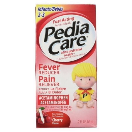 PediaCare Fever Reducer Pain Reliever Acetaminophen Infants Cherry, 2.0 FL