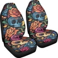 thumbnail image 3 of FOR U DESIGNS Skull Rose Print 2 Pcs Car Front Seat Covers Washable Driver Seat Cover with Backrest Scratch-Resistant Car Seat Protector Automotive Interior Accessories, 3 of 7