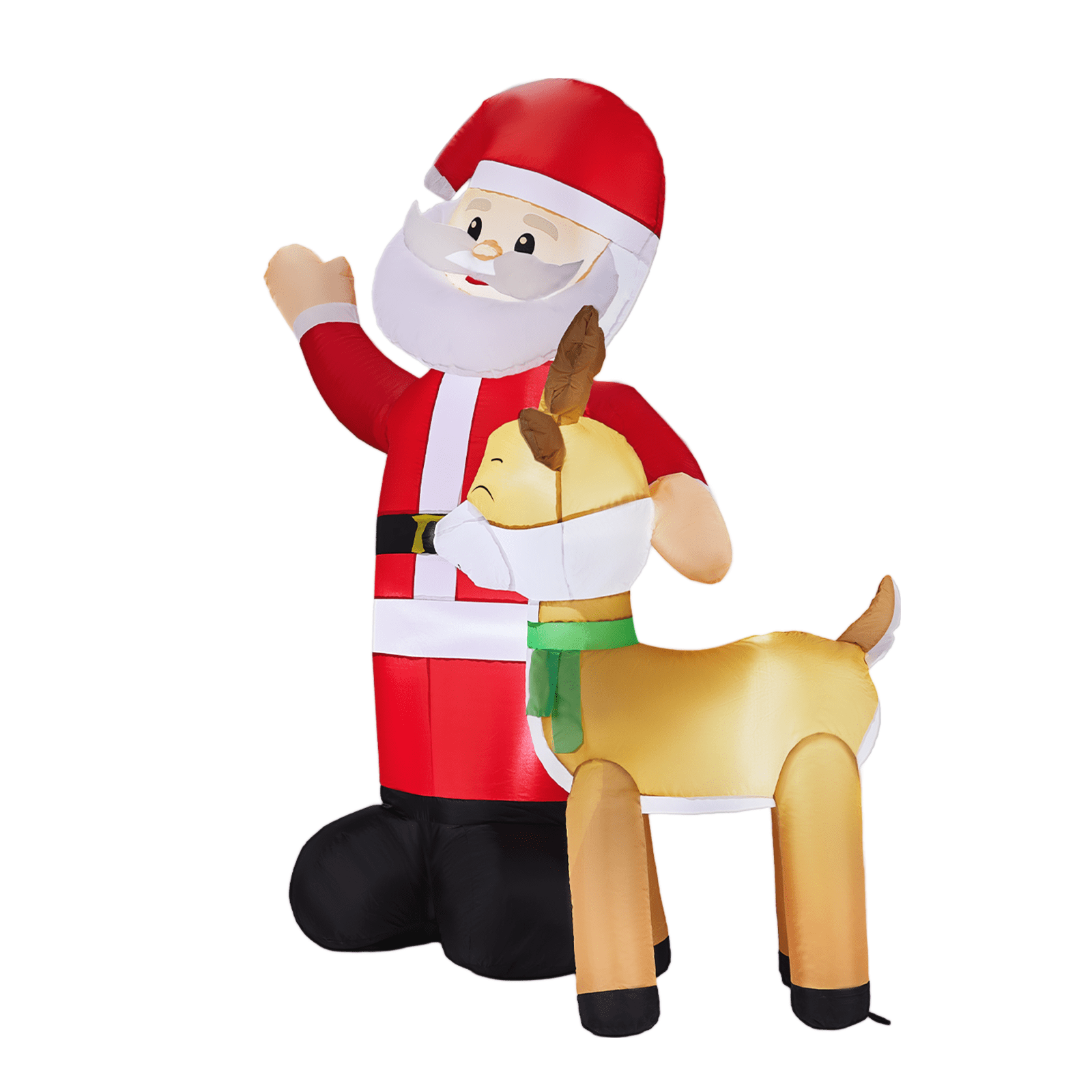 Astoutdoor Christmas Inflatable Decoration, Santa and Reindeer with Built-in LED Lights, 61 x 31.5 x 74.8 in