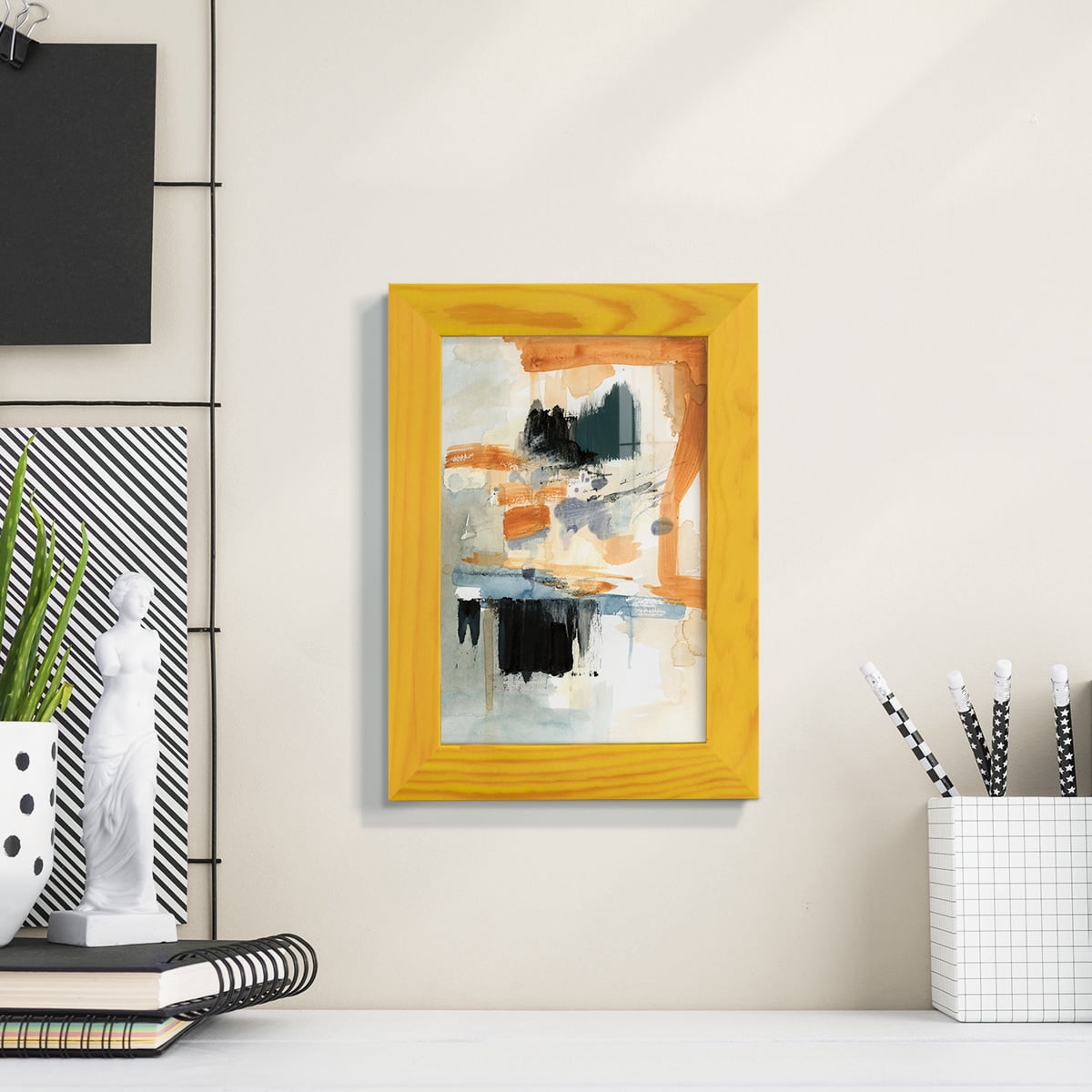 Seria II - Framed Print w/glass - Sunflower Yellow