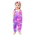 thumbnail image 2 of Odeerbi 2-13 Years Kids Girls Summer Jumpsuit Starlit Sky Camisole Romper Casual Breathable Comfortable Overalls Strap Bib Overall Pants Playsuit, 2 of 4