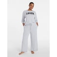 thumbnail image 2 of Joyspun Women's Cozy Lounge Collection Hacci Long Sleeve Top and Pants Pajama Set, 2-Piece, Sizes XS-3X, 2 of 5