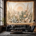 thumbnail image 6 of Desert Landscape with Prickly Pear Cacti and Wildflowers Serene Boho for Plant Lovers, Botanical Wall Art Birthday Gift, Tapestry Wall Hanging for Bedroom and Living Room, 6 of 7