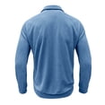 thumbnail image 5 of Cotton Quarter Zip Sweatshirt for Men Ghalytn Collared Long Sleeve Pullover - Casual Solid Top, 5 of 7