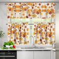 thumbnail image 3 of Squirrel Kitchen Curtains Window Curtains Elegant Curtains for Living Room, Fall Leaves Rod Pocket Short Tier Curtain for Room Decorative Curtains Valance, 3 of 6