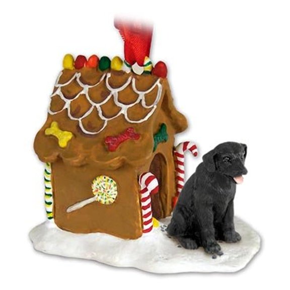 Black Lab Labrador Retriever Gingerbread House Christmas Ornament