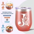 thumbnail image 5 of Initial Tumbler, Monogrammed Gifts for Women, 12oz Stainless Steel Monogram Tumbler Wine Coffee Mug with Lid for Birthday Gifts, Personalized Drinking Cup for Family Friend Sister.(Rose Gold/J), 5 of 6