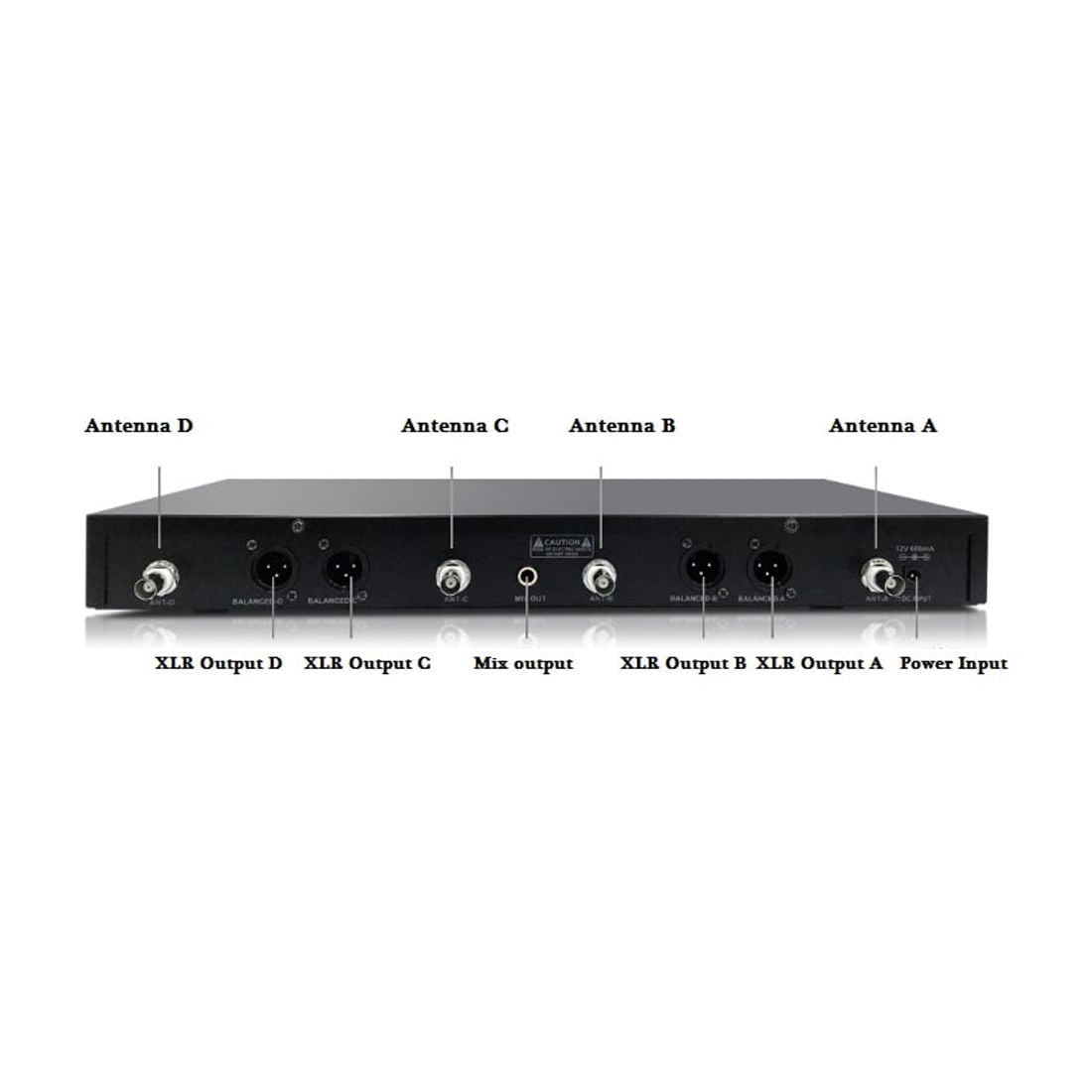 Pro Wireless Microphone System 4-Channel UHF Cordless Handheld Mic Golden，Ideal for Karaoke Church Party