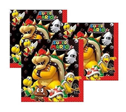 Super Mario Bros Bowser And Friends Dinner Napkins (48 Count) By Party Supplies