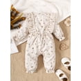 thumbnail image 3 of 9 Months Infant Baby Girls Clothes Baby Girls One-piece Romper Bodysuit 9-12 Months Baby Girls Long Sleeve Floral Bodysuit Apricot, 3 of 6