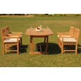 thumbnail image 5 of Grade-A Teak Dining Set: 4 Seater 5 Pc: 94" Mas Oval Trestle Leg Table And 4 Devon Arm Chairs Outdoor Patio WholesaleTeak #51DV2305, 5 of 7