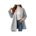 thumbnail image 6 of Zynoxe Womens Jackets With Buttons Classic Lapel Collar Winter Jackets for Women Loose Long Sleeve Mid‑Length Open Front Coat Versatile Solid Color Casual Outerwear Coat 2 Ways To Wear S, 6 of 10