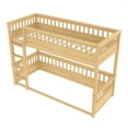 thumbnail image 6 of Luckynote Twin XL over Twin XL Bunk Bed, Detachable Solid Wood Frame, with Full-Length Guardrail and Ladder, Space Saving Design, Natural, 6 of 10