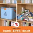 thumbnail image 3 of Botiquín de primeros auxilios de plástico, caja de almacenamiento con asa y compartimento de almacenamiento extraíble, organizador de caja de medicamentos, 3 of 3