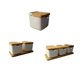 thumbnail image 2 of Cateissary Frascos de condimentos con tapas, contenedor de almacenamiento de ajo de cerámica cuadrado multifuncional, dispensador de cocina para Organizadores de utensilios de cocina Doble, 2 of 6