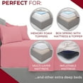 thumbnail image 3 of Mellanni Sheet Set Brushed Microfiber, Extra Deep Pocket, 4 Piece California King, Pink, 3 of 7