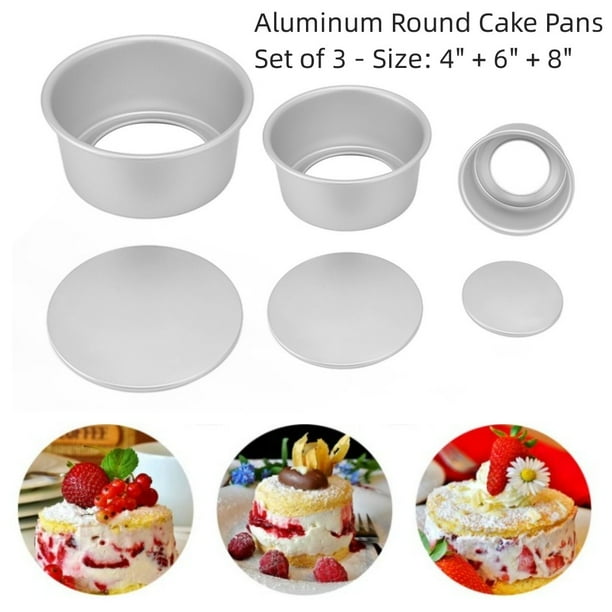 Small Cake Pan Set 3pcs Mini Cheesecake Pans Removable Bottom Round