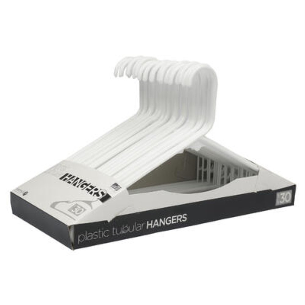 Merrick White Medium Plastic Hanger 30pack Wholesale, Cheap, Discount