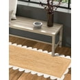 thumbnail image 2 of Indian Handmade Braided Natural Jute with White Border Scalloped Area Rug 8 x 14 Feet (244 cm x 427 cm), Floor Decor Rugs/Carpet, 2 of 5