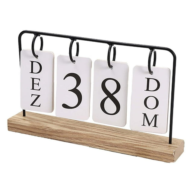 S SERENABLE Metal Desk Calendar Artwork Desktop Calendar for Office Home Decoration Gift Black