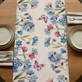 thumbnail image 5 of Table Runners 72 Inches Long Dress Scarves, Blue Spring Floral Farmhouse Kitchen Table Runner, Coffee Tablerunners, Pink Flowers Butterfly Rustic 14x72 Inch, 5 of 9