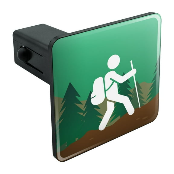 Hiker Hiking Symbol Mountain Nature Tow Trailer Hitch Cover Plug Insert