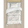thumbnail image 3 of Dragonfly Queen Size Duvet Cover Set, Shabby Chic Roses Worn Old Vintage Backdrop with Moth Bugs Print, Decorative 3 Piece Bedding Set with 2 Pillow Shams, Pale Pink Pale Grey Coconut, by Ambesonne, 3 of 3